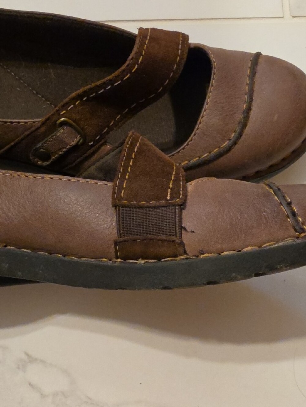 Clarks Brown Mary Jane Comfort Flats - Picture 5 of 5
